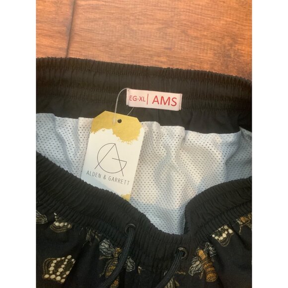 AMS Swimwear Black Bee Crown Brief Length Swimsuit Bottom, Size XL - Picture 4 of 5